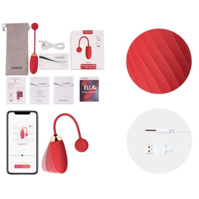 Ella by SVAKOM - Telefonos app-al irányítható, piros hüvelytojás